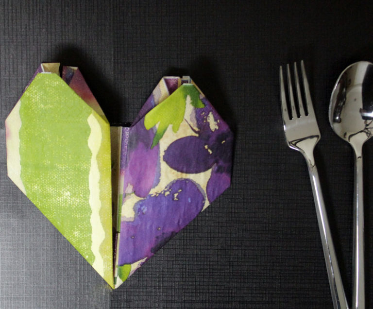 Heart Napkin Fold Tutorial for Valentine's Day or a fun Date!