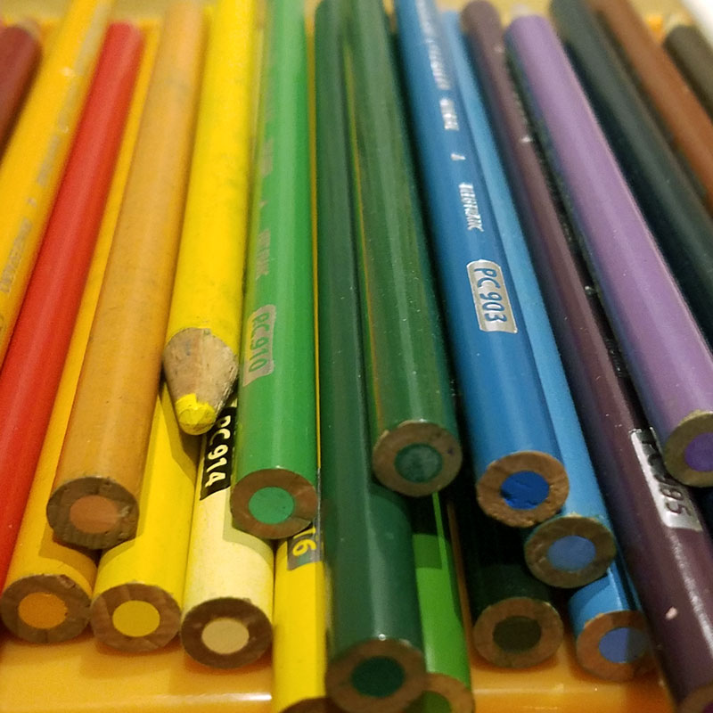 Adult Coloring Books And Variety Of Pencils Pens And Markers Stock