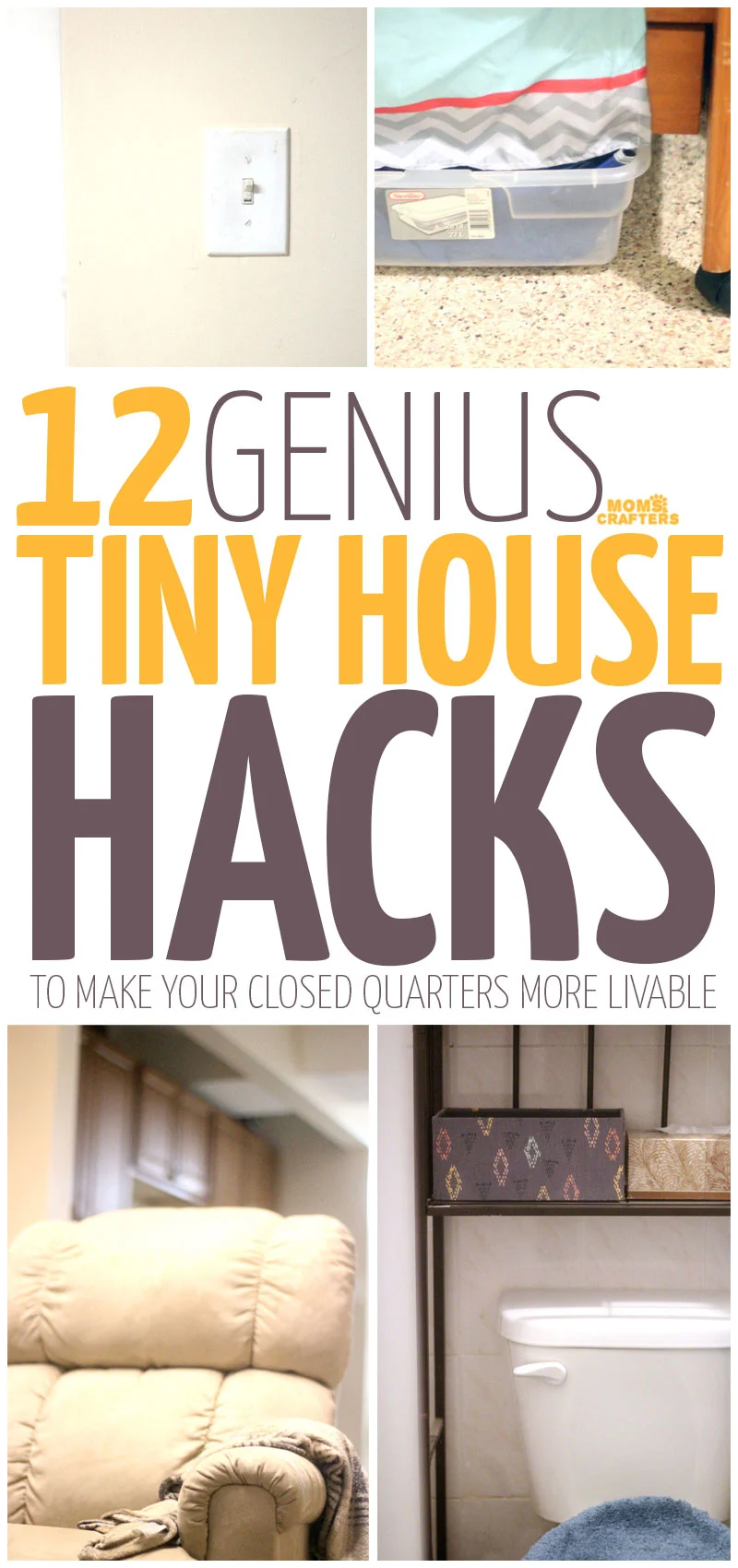 You'll love these genius tiny house hacks for keeping a small apartment organized and neat. These home organization tips also teach little DIY tricks and tools for making a small house feel bigger.