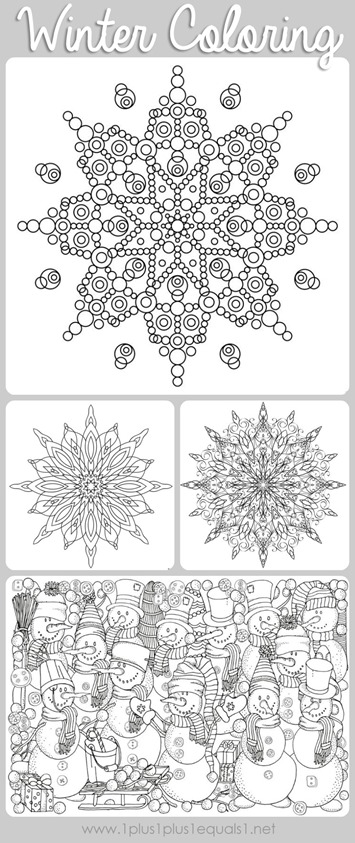 Get these 11+ free printable winter coloring pages for adults - not just for Christmas this time around! You'll love these free colouring pages for grown-ups - a great activity for teens and tweens on snow days as well!