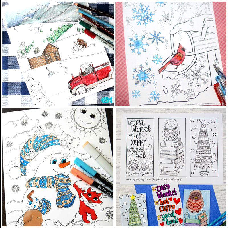 Get these 11+ free printable winter coloring pages for adults - not just for Christmas this time around! You'll love these free colouring pages for grown-ups - a great activity for teens and tweens on snow days as well!