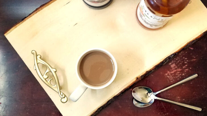 DIY Coffee Bar Tray for a fun flavoring station!