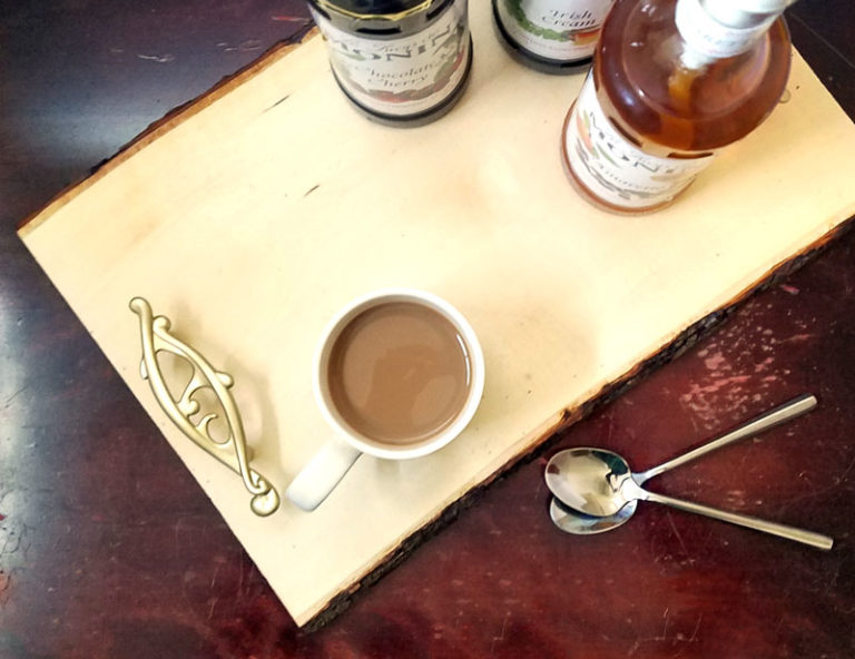 DIY Coffee Bar Tray for a fun flavoring station!