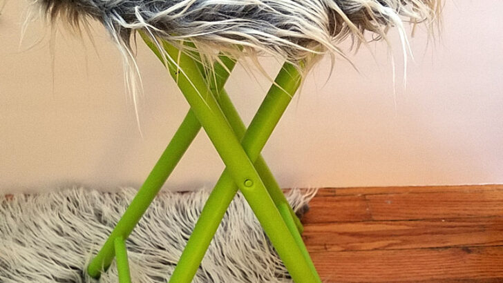 DIY Fur Stool Makeover – turn a cheap stool into something epic!