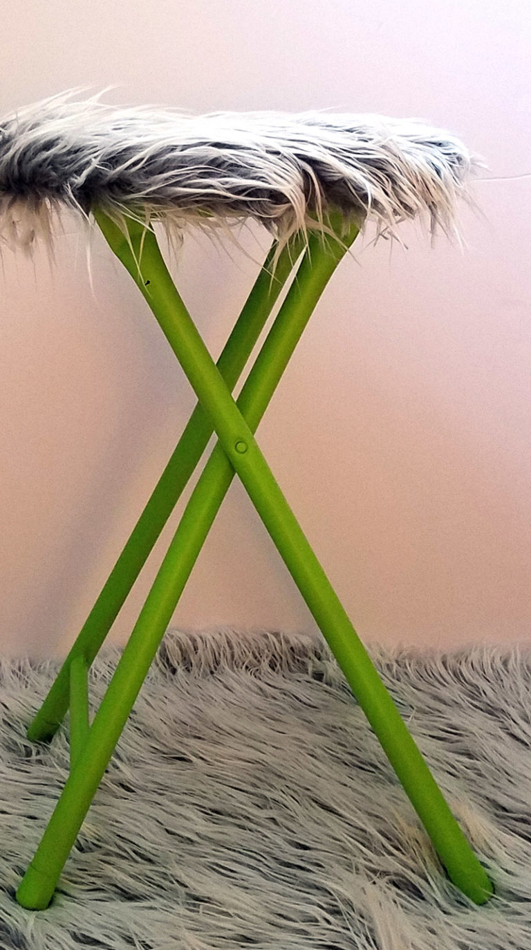 Easy Fur Stool Makeover turn a cheap stool into something epic!