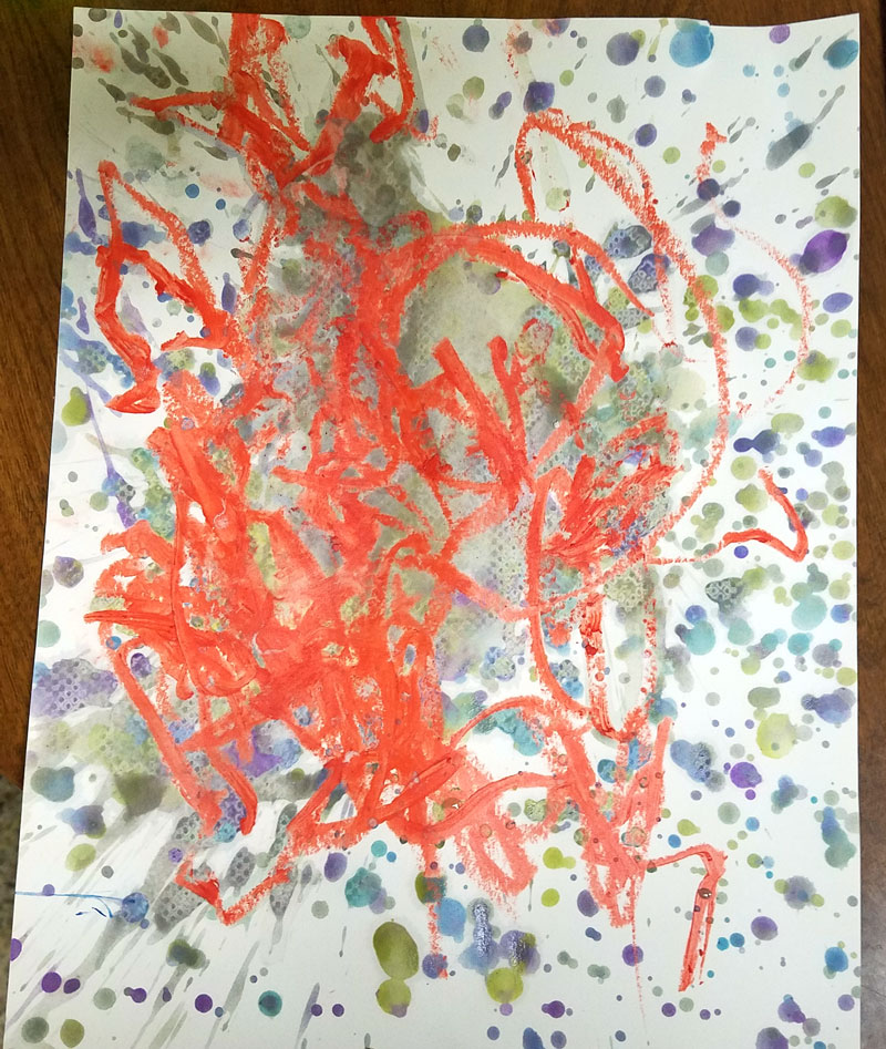 Whaat? Coloring with lipstick?! But it's really fun... This lipstick resist process art activity is fun for preschool and toddlers, or even bigger kids. Might seem like a fun art project for girls but I actually did it with my boy and he loved it. 