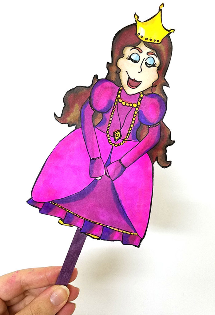 Free Printable Color-in Purim Puppets * Moms and Crafters