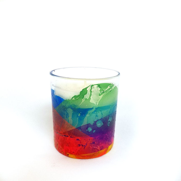Rainbow Candle Holder a cool DIY candle holder to keep or gift!