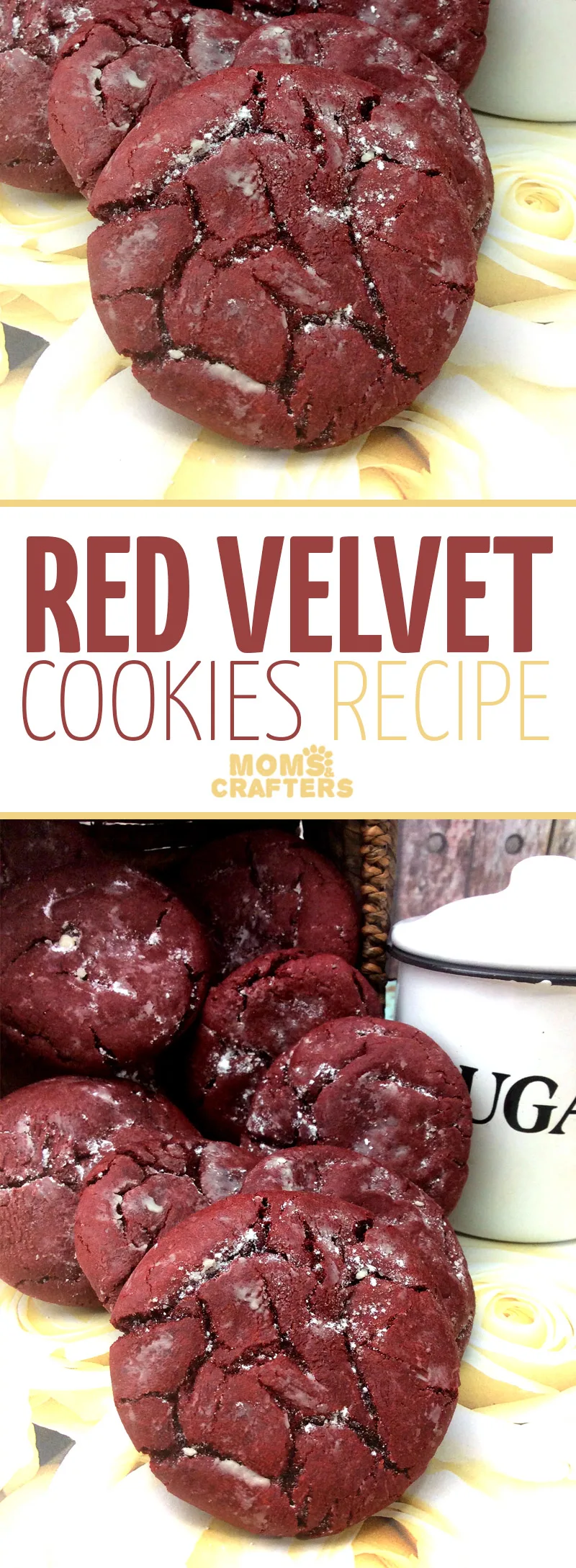 These delicious red velvet cookies are totally a comfort food! Try out this easy dessert recipe to serve with a side of vanilla ice cream, or to dip into your coffee