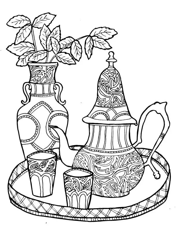 Tea Coloring Pages for Adults - 5 New Hand-drawn pages!