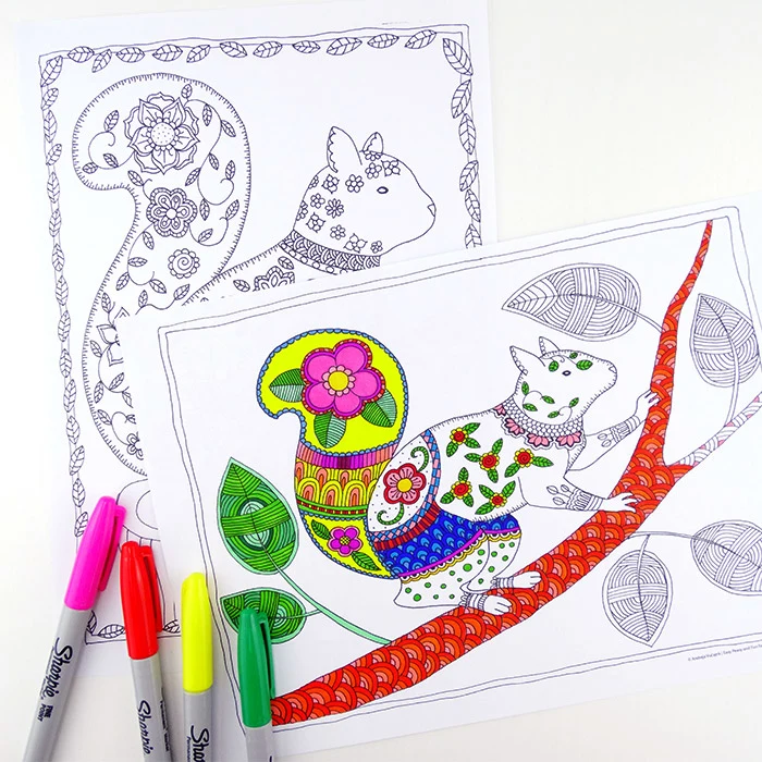 Grab some animal printables and unwind with these free animal coloring pages for adults! You'll love these beautiful graphic and detailed coloring pages for grown-ups and kids.