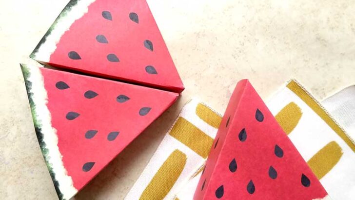 Paper Craft Templates for Play Fruit: Watermelon
