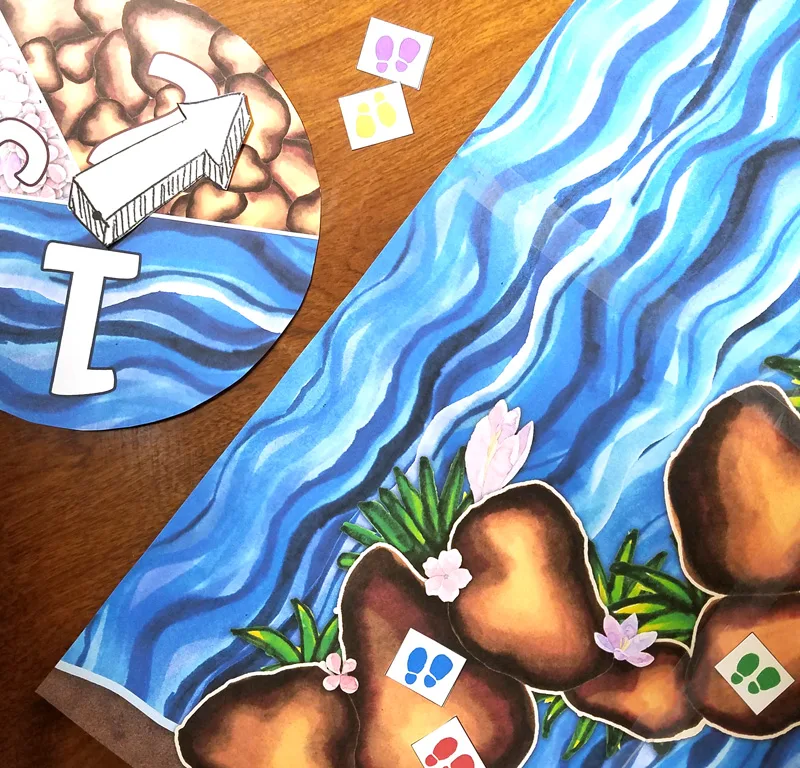 Cross the sea first in this beautiful hand-illustrated printable splitting the sea board game! This fun Passover game is focused on exodus and is a great Pesach Seder activity. It's geared toward preschool age children, but can be played as a family and on many levels. Includes Passover and Exodus trivia - or you can play it without the trivia as a Moana inspired game!