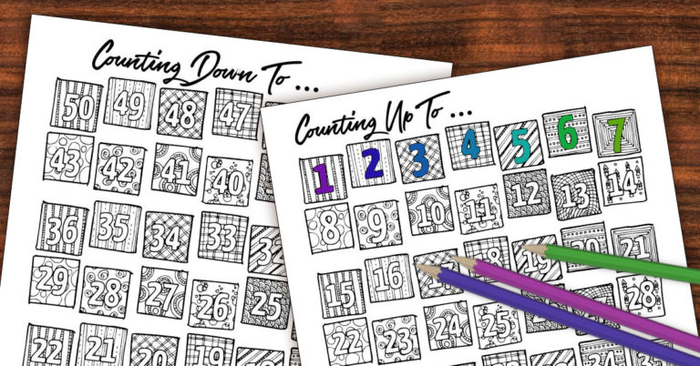 Printable Countdown Calendar and Progress Tracker – Color-in!