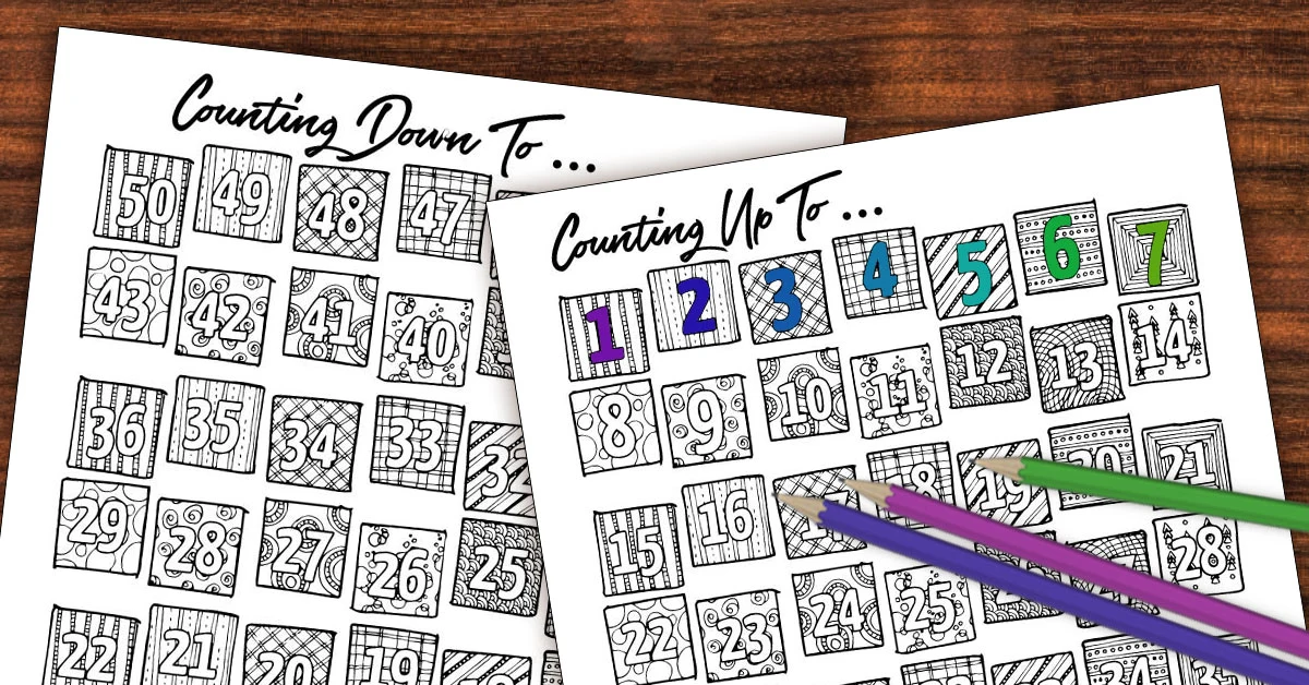 Color in the days as they pass - this free printable countdown calendar and progress tracker are so much fun - when it's colored in the big day is here! Use it to track progress (count up) - days sugar-free, diet calendar, or even to count the Omer (sefirat haomer). Use the countdown to anticipate your travels or to count toward a holiday...