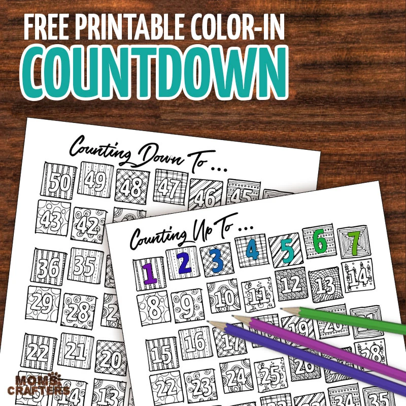 Color in the days as they pass - this free printable coundown calendar and progress tracker are so much fun - when it's colored in the big day is here! Use it to track progress (count up) - days sugar-free, diet calendar, or even to count the Omer (sefirat haomer). Use the countdown to anticipate your travels or to count toward a holiday...