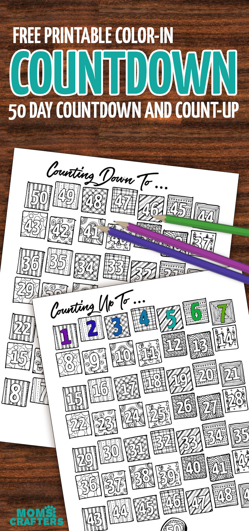 Color in the days as they pass - this free printable countdown calendar and progress tracker are so much fun - when it's colored in the big day is here! Use it to track progress (count up) - days sugar-free, diet calendar, or even to count the Omer (sefirat haomer). Use the countdown to anticipate your travels or to count toward a holiday...