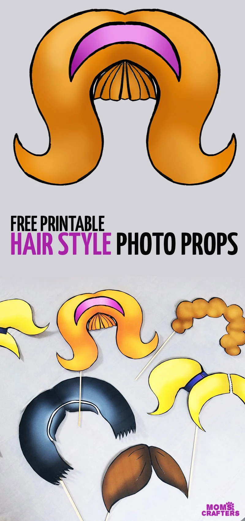 These free printable photo booth props are so adorable - great for dress up, dramatic play, a birthday party theme and more! It went along with a fun instant photo booth at a barber shop party and is perfect for DIY easy photo props to make for a kids or teens birthday party.