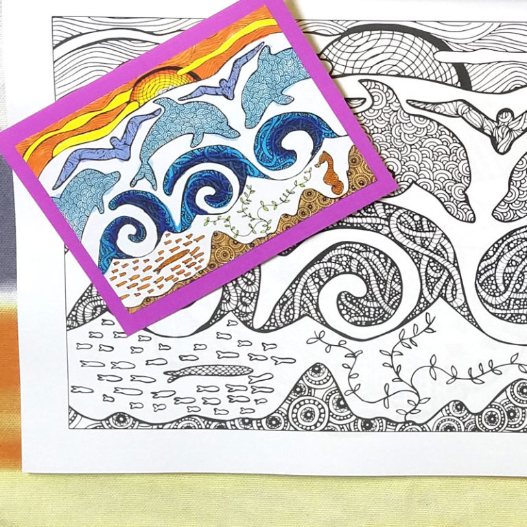 Postcards Coloring Book for Adults * Moms and Crafters