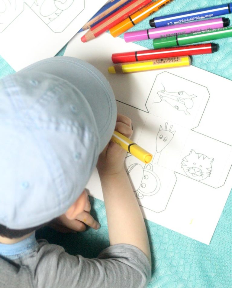 Animal Blocks: Free Printable Color-in Mix 'n Match Paper Toy!