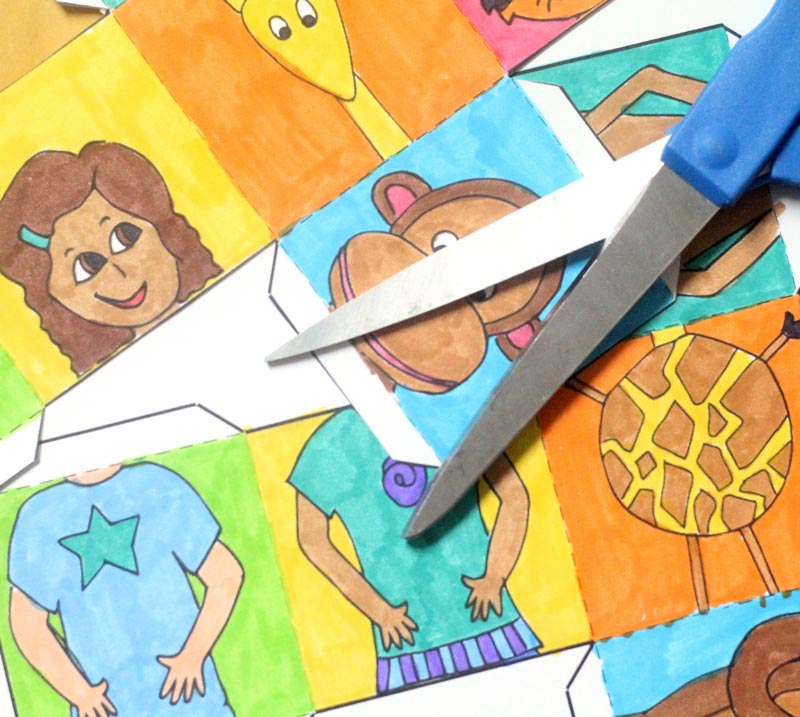 Print, color, and craft these adorable mix 'n match animal blocks! This is much more than a kids activity or a DIY toy - you can color this unique colouring page, create it, and then play with it! Perfect for toddlers and prechoolers, it's the ultimate printable kids activities you'll enjoy, and a perfect summer boredom buster.