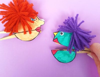 Clothespin Paper Puppets – free printable
