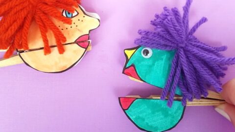 Clothespin Paper Puppets – free printable