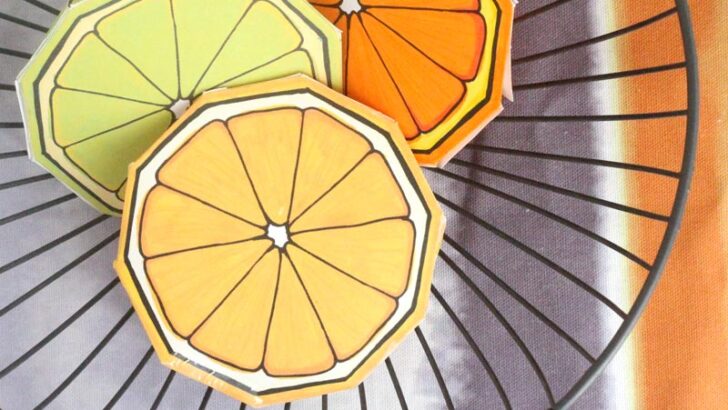 Fruit Coloring Pages & A Citrus Slice Paper Craft