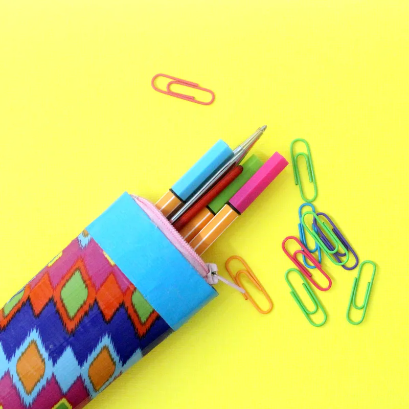 Make this easy pencil pouch from cardboard tubes - yep, you heard right! I made this adorable pencil case using upcycled toilet paper rolls that were headed for the trash. I use it to stow my adult coloring tools for my current work in progress but it's great for pencils, and a perfect back to school craft for big kids, teens, and tweens!