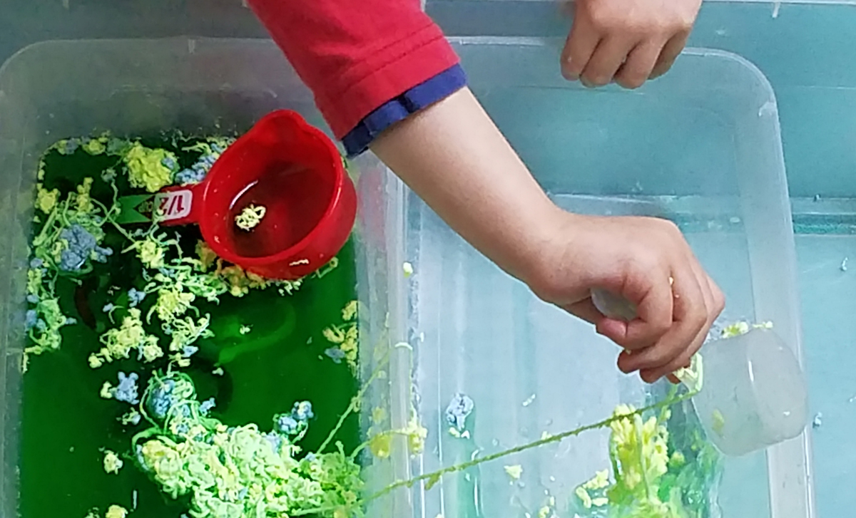 Make a slippery slimy snake sensory bin - the perfect sensory activity for preschoolers! This water play idea is so quick and easy to set up and such a sanity-saver.