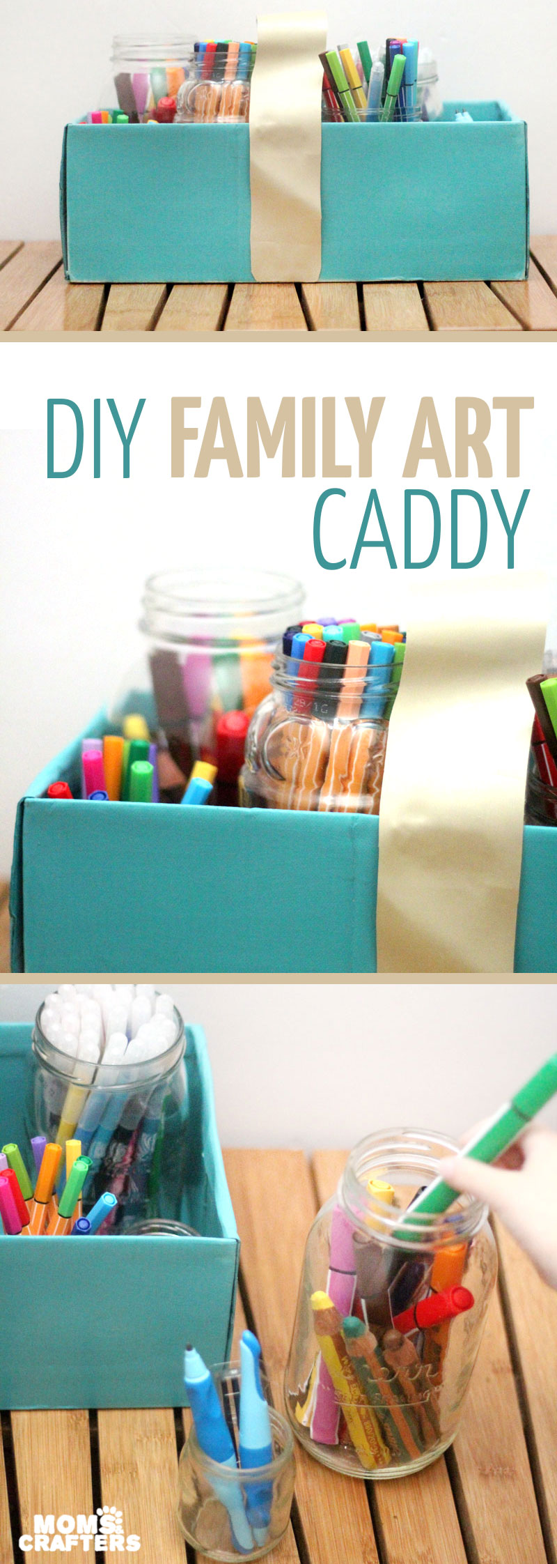 DIY Marker Storage Caddy - a Portable Family Art Station * Moms and Crafters