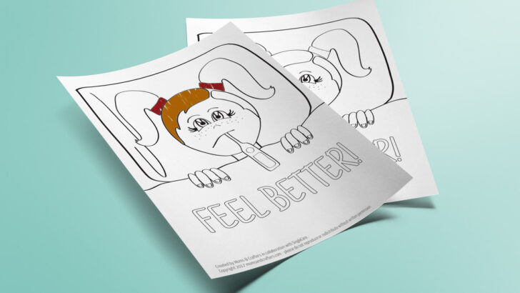 Sick Day Coloring Page for Kids