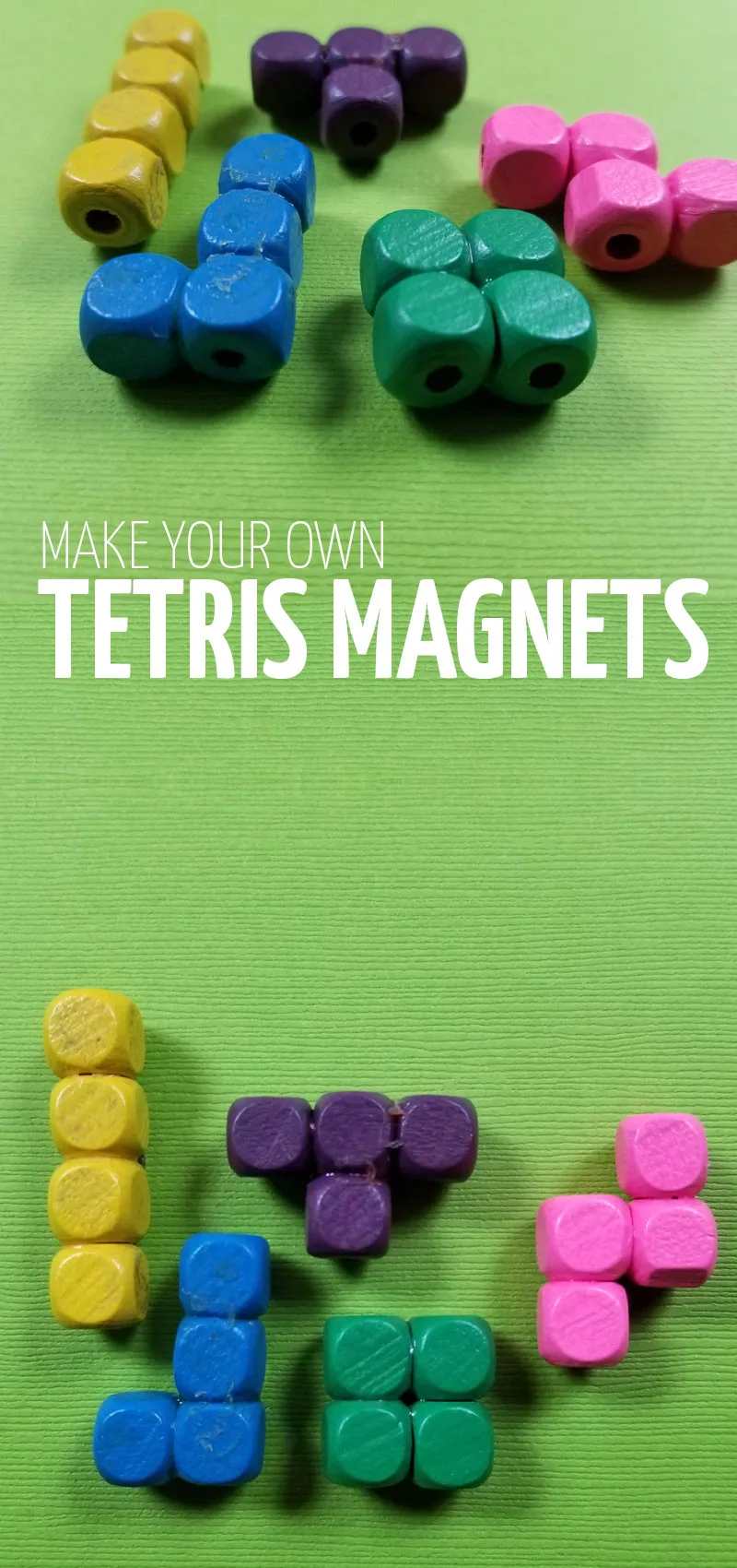 Click if you're a TETRIS fan and would love to learn how to make your own DIY Tetris-inspired magnets! This super cool Tetris craft is one of my favorite crafts for teens - including teenage boys and girls! #teencrafts #tetris #magnets