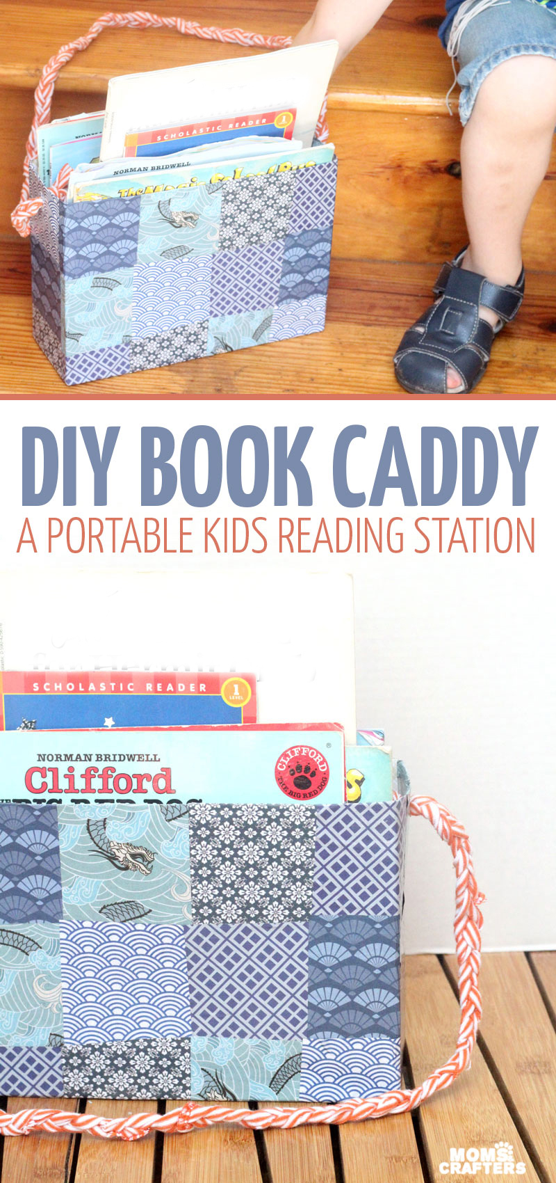 Make this DIY book tote from a recycled cereal box to transport books from the bookshelf to the reading nook! I love this idea because we have a few reading corners in our home, and it's a great way to keep things organized and neat. 