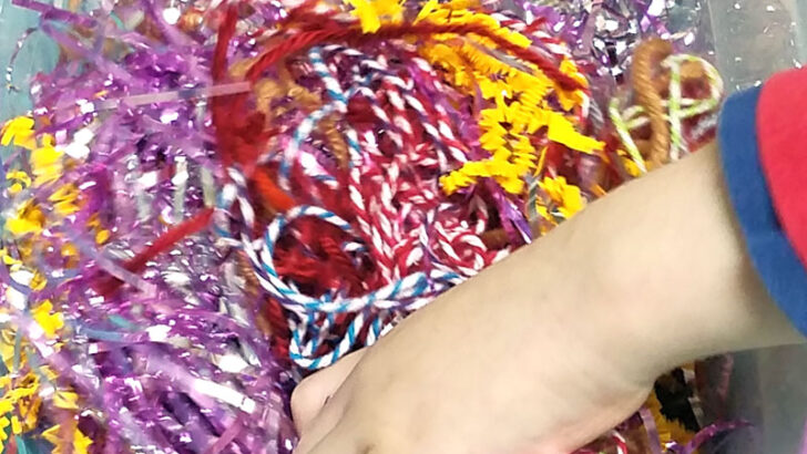 Scissors Practice Sensory Bin