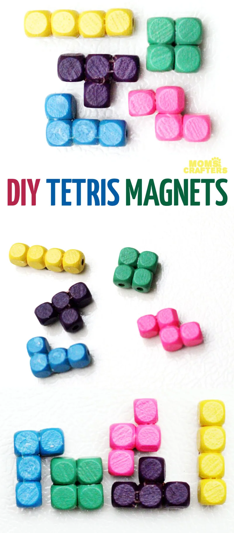 Are you a Tetris fan or do you know one? You'll love this Tetris craft! Tetris pieces magnets are quick and easy to make and are a great cheap DIY gift.