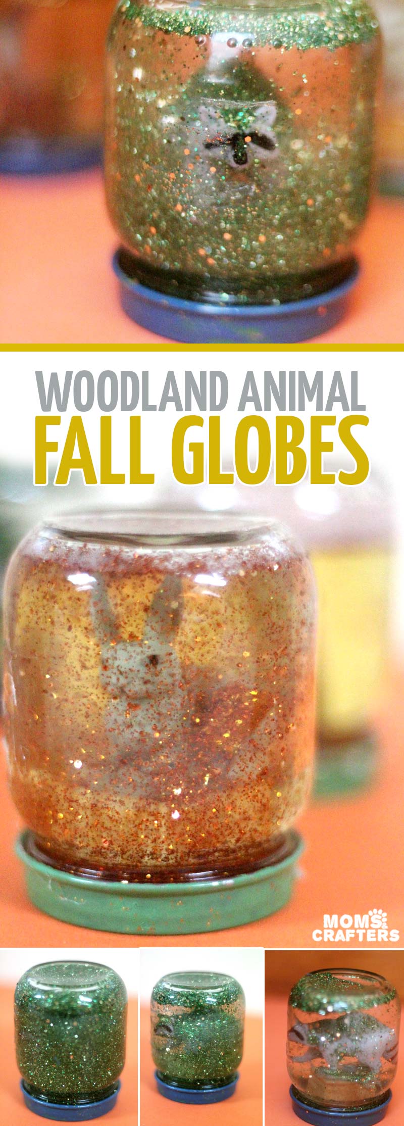 Make a magnificent fall globe - an easy autumn craft for kids using Safari Ltd toy animals, baby food jars, and more (adult supervision required)! This beautiful calming jar is a cool DIY toy that's a take on the classic snow globe and so easy to make!