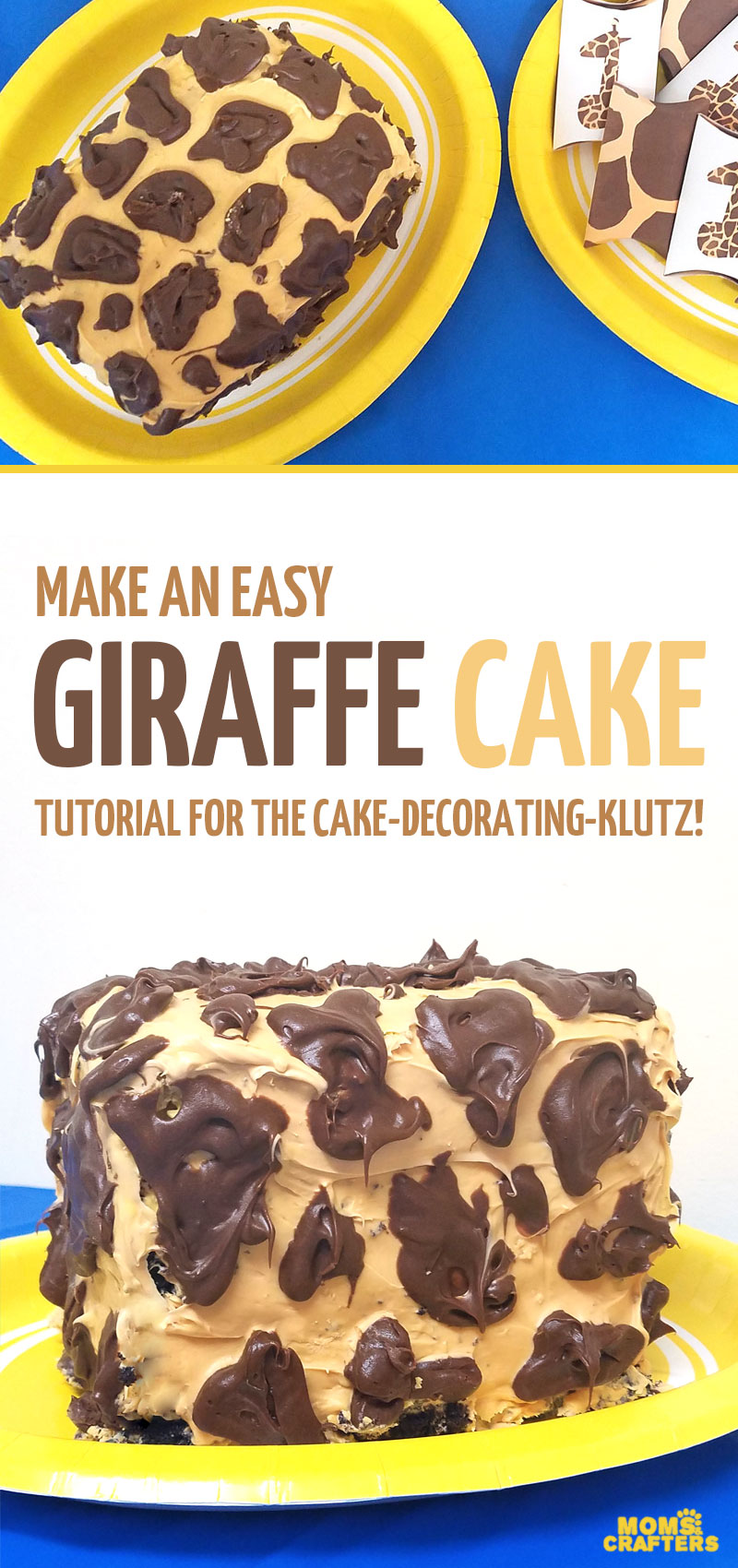 Make this adorable giraffe birthday cake for a birthday party with a giraffe theme or a safari or zoo themed party! This giraffe print cake is super easy for beginners.