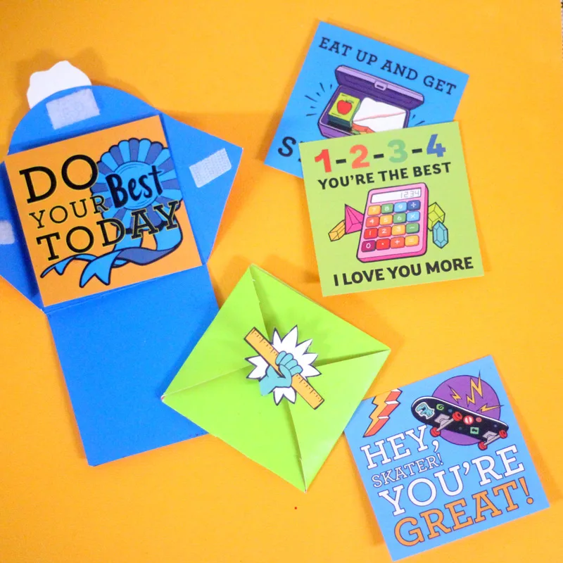 Want to send your kid off with lunch box notes but don't have time? Get these free back to school printables and create this "lazy lunch box notes" system so that you can drink your coffee HOT! Just swap out the note inside and recycle as needed. Your little one will still feel special with the small memento from mom. Both you and your child will have the best first day of school ever!