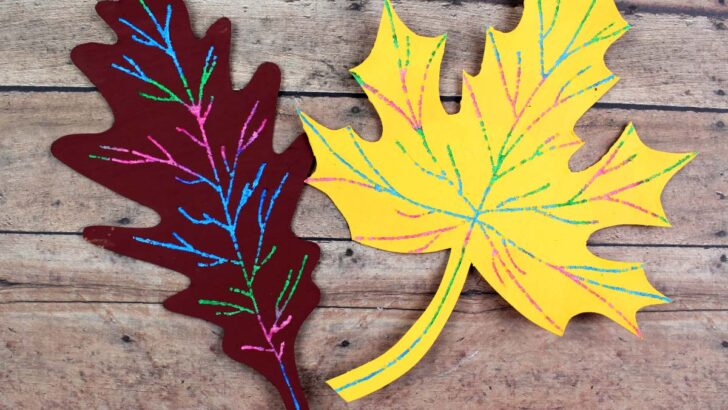 Scratch Art Fall Leaf Craft