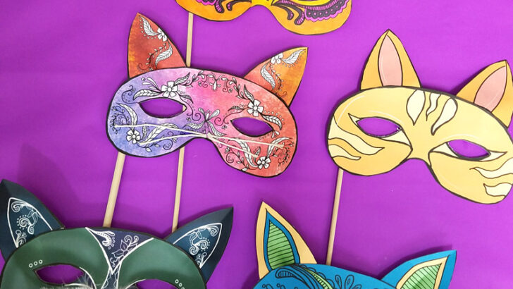 Cat Masks Printables and Paper Craft