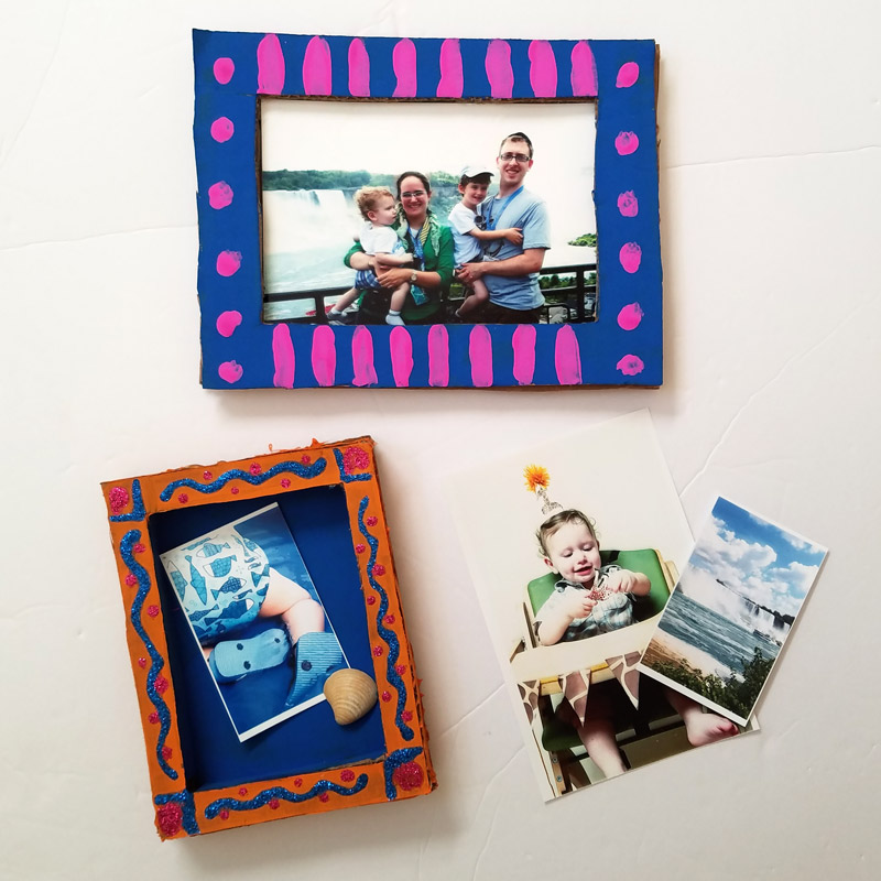 Make a fun DIY shadow box frame to give as a last minute photo gift that has meaning! Use recycled cardboard boxes to create meaningful DIY gifts - perfect for teens and tweens to make for their friends!