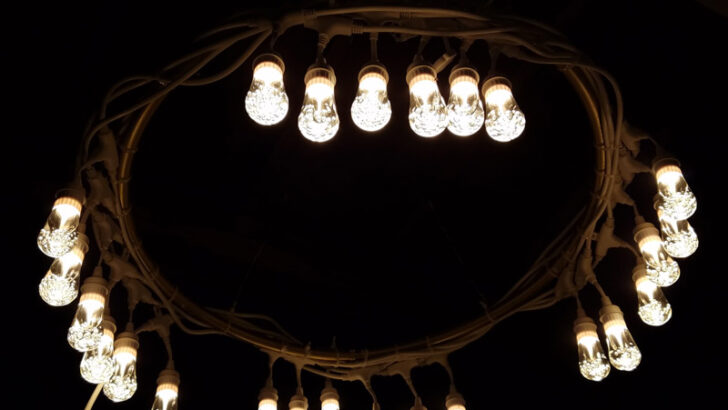 Outdoor Chandelier from a Hula Hoop