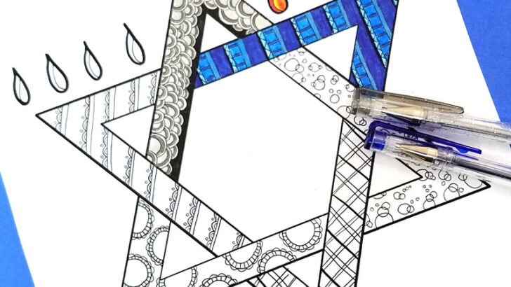 Free Printable Hanukkah Coloring Page for Adults
