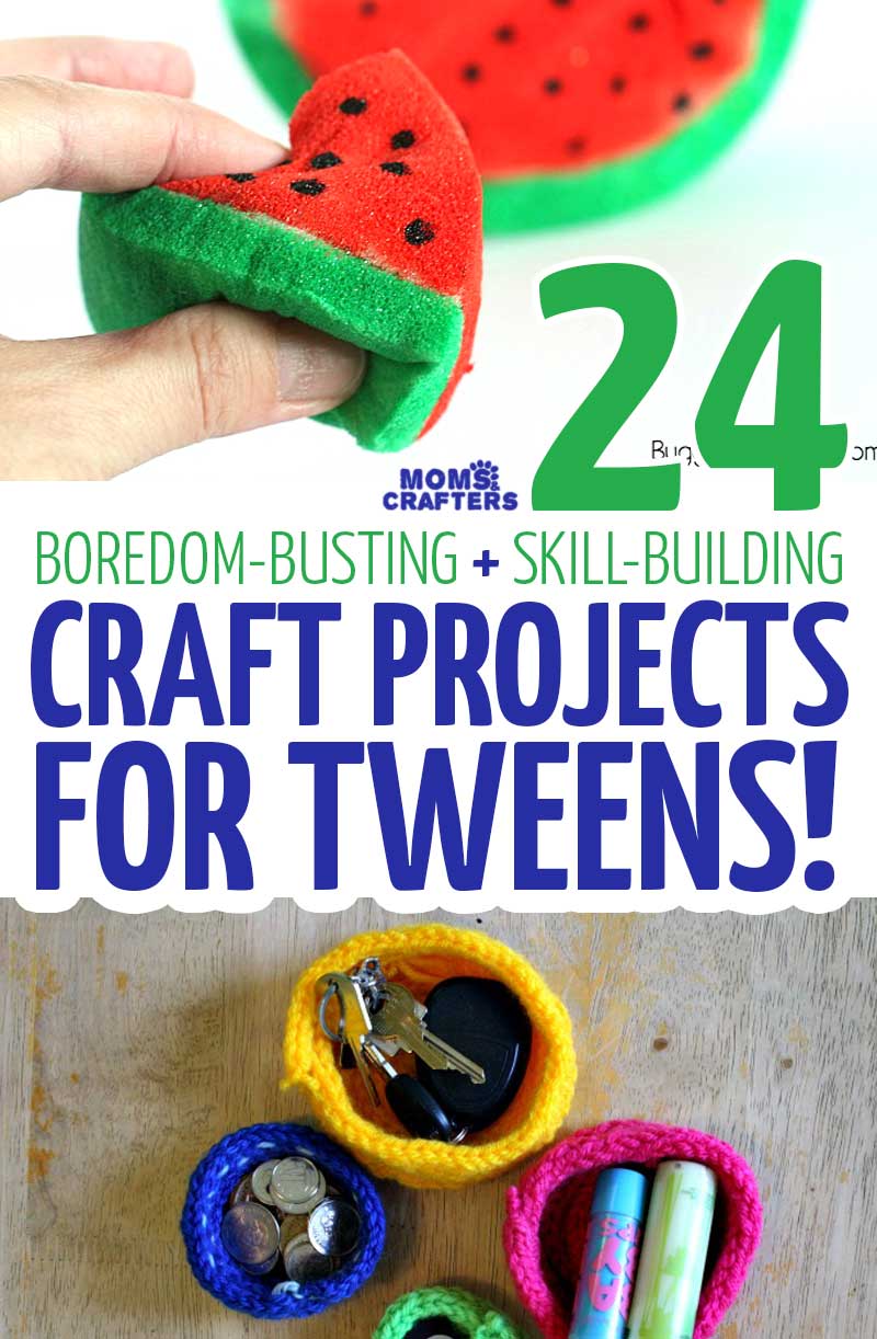 Create these fun and easy craft projects for tweens and teens - you'll love how they come out! These simple DIY crafts for teenagers and preteens include paper crafts, knitting, jewelry making, DIY accessories and more for big kids, boys, and girls #teencrafts #tweens #diy