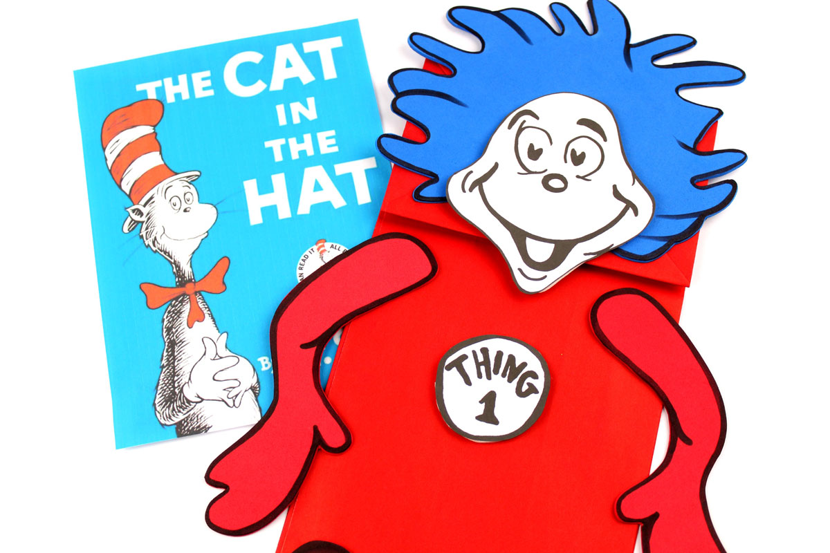 Thing 1 And Thing 2 Puppets Free Printable Template Moms And Crafters
