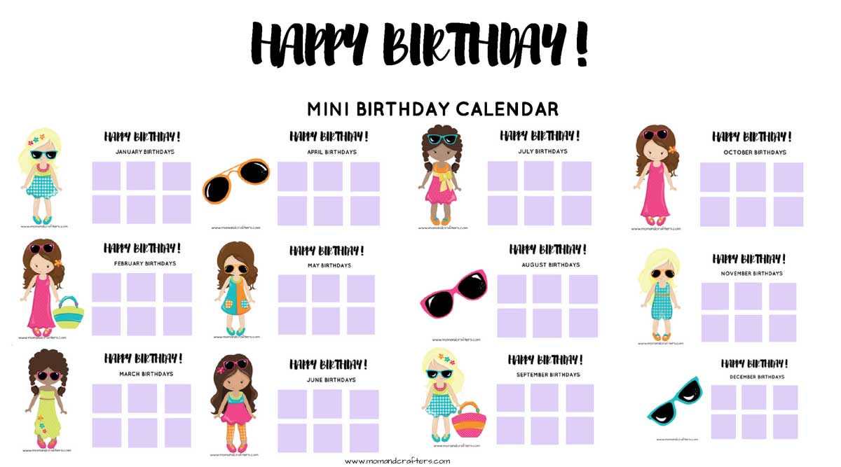 Grab this free printable tween birthday calendar and tracker to keep tabs on friends birthdays #tweens #teens #birthdayparty