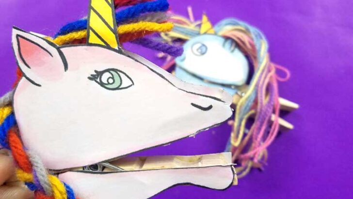 Clothespin Puppets – Unicorns! (Free Template)