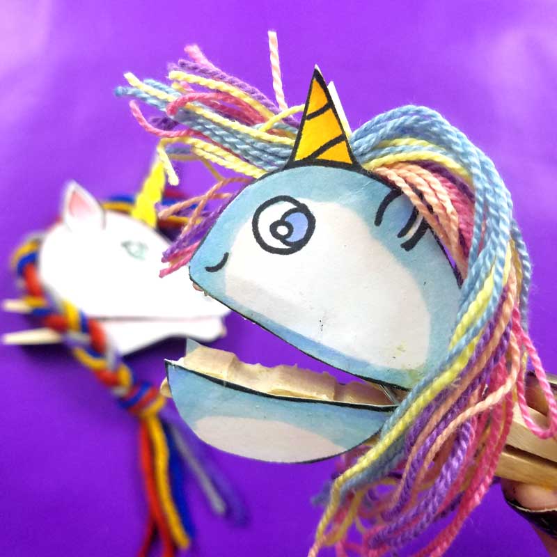 Clothespin Puppets Unicorns Kawaii