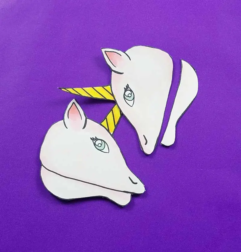 Unicorn clothespin puppets - free printable - step 2